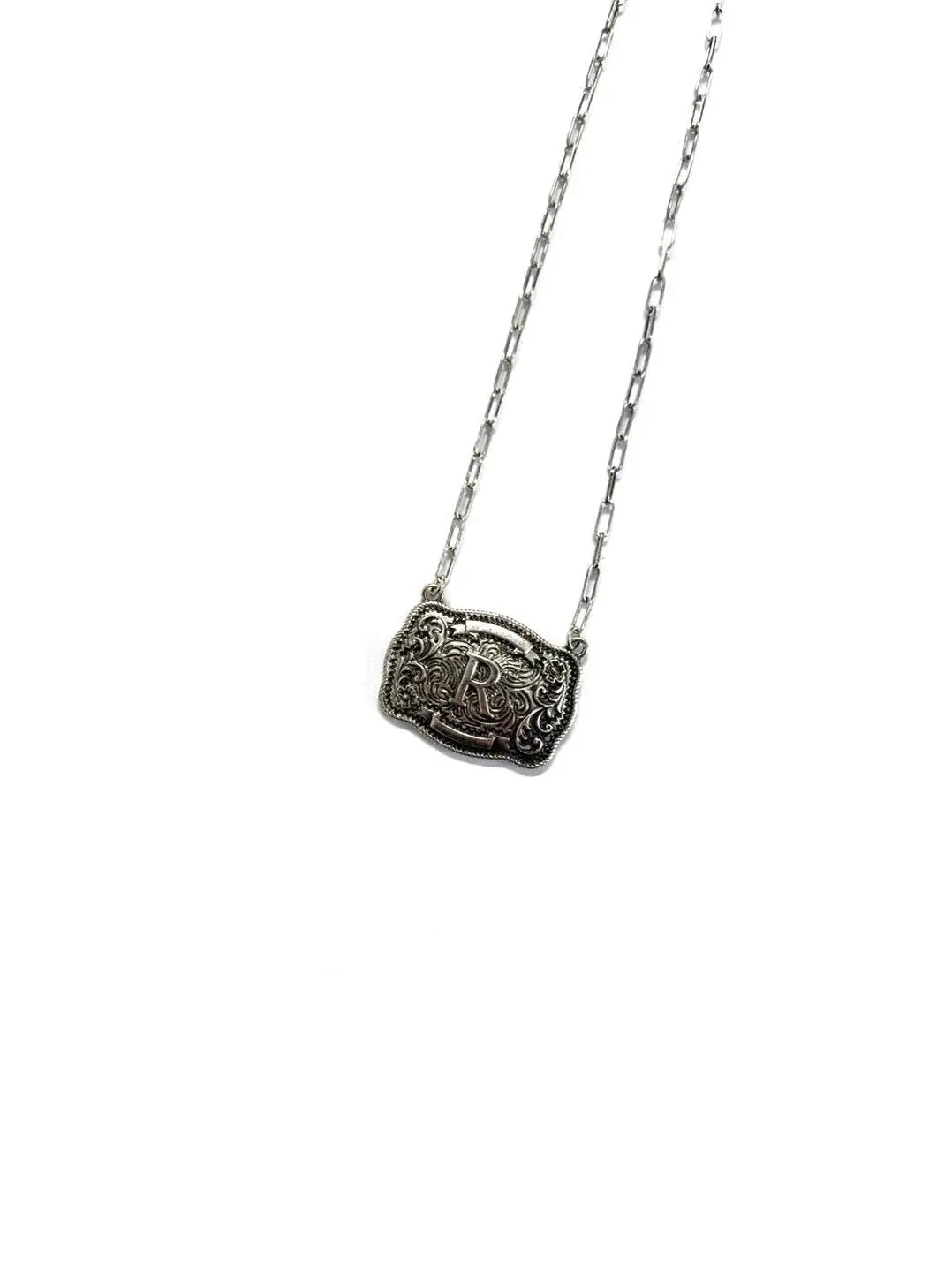 Belt Buckle Initial Necklace Wild Junkie