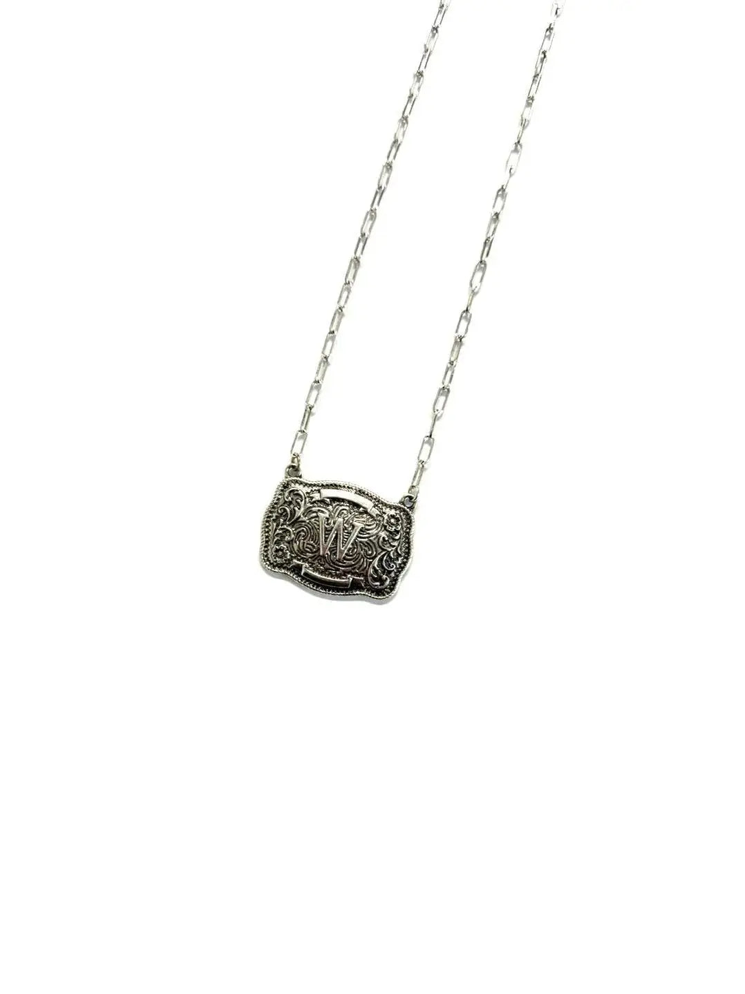 Belt Buckle Initial Necklace Wild Junkie