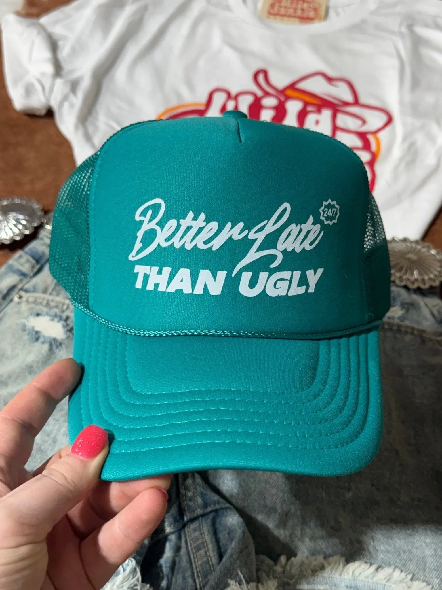 Better Late Than Ugly Trucker Hat Wild Junkie