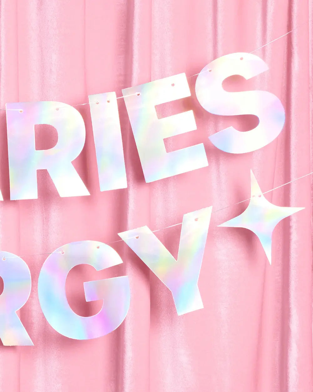 Big Aries Energy Banner - iridescent foil banner xo, Fetti