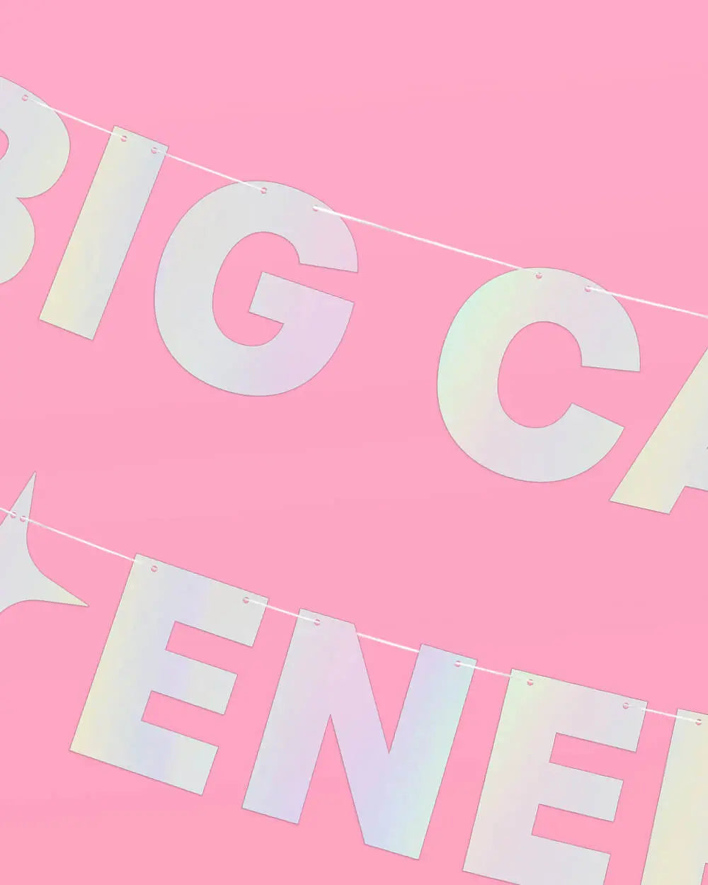 Big Cancer Energy Banner - iridescent foil banner xo, Fetti