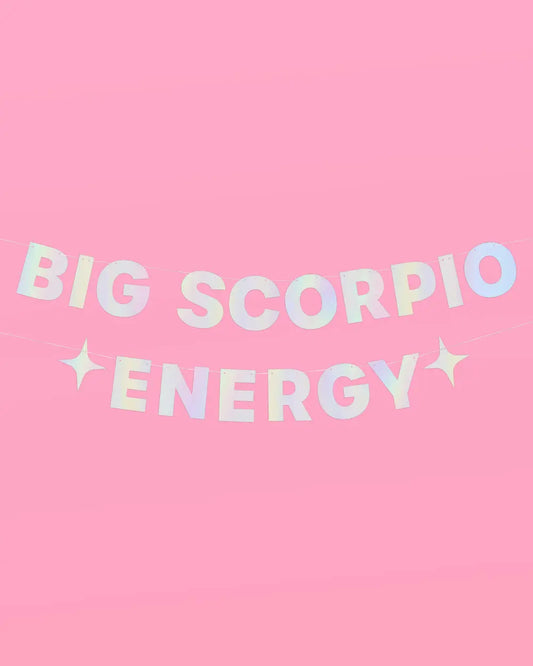 Big Scorpio Energy Banner - iridescent foil banner xo, Fetti