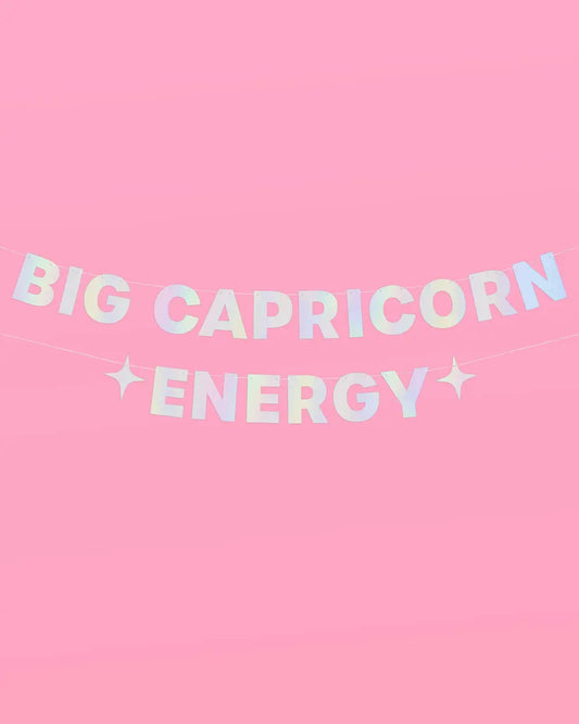 Big ♑️ Energy Banner - iridescent foil banner xo, Fetti