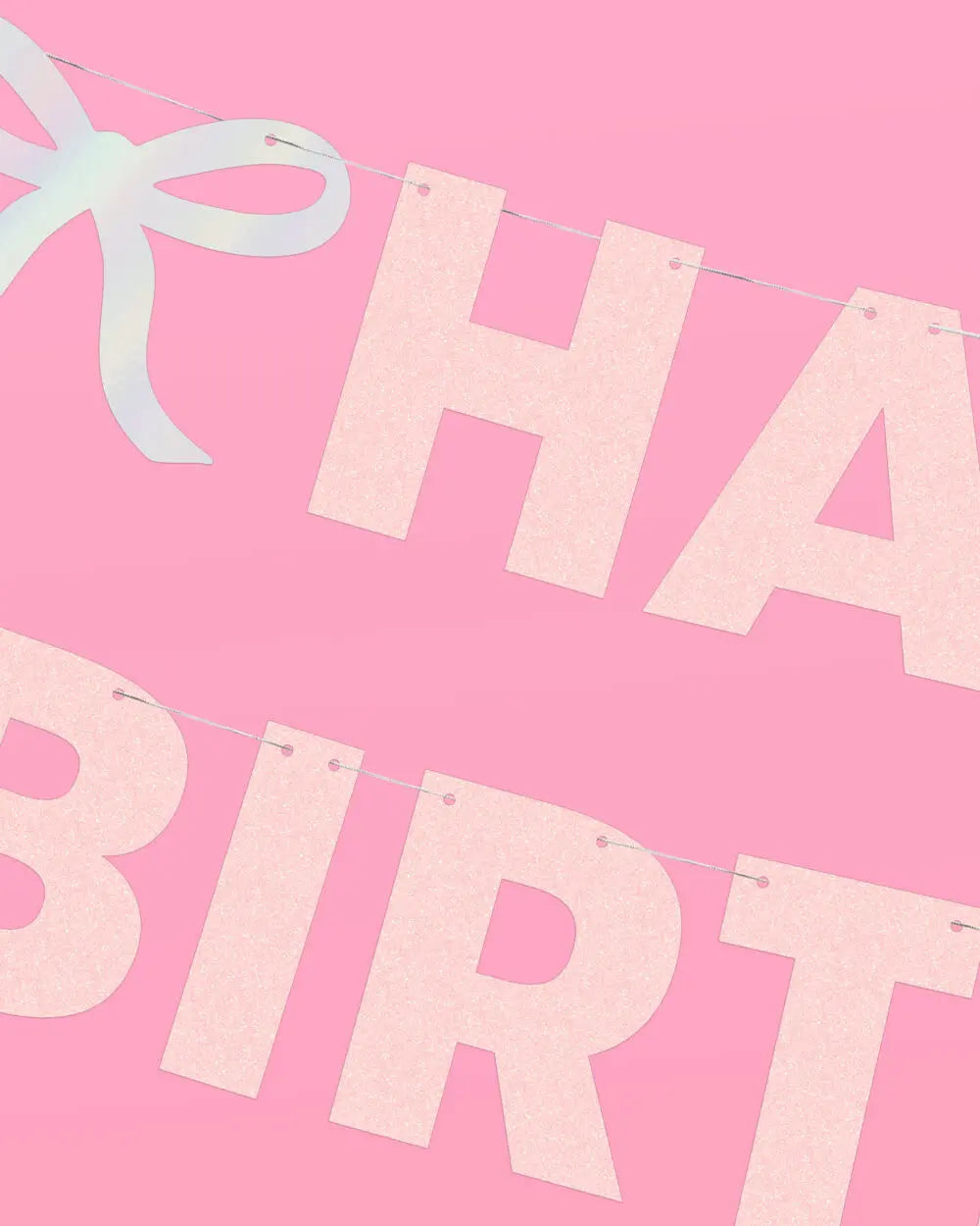 Birthday Bow Banner - foil + glitter banner xo, Fetti