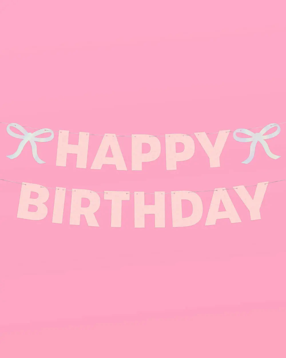 Birthday Bow Banner - foil + glitter banner xo, Fetti