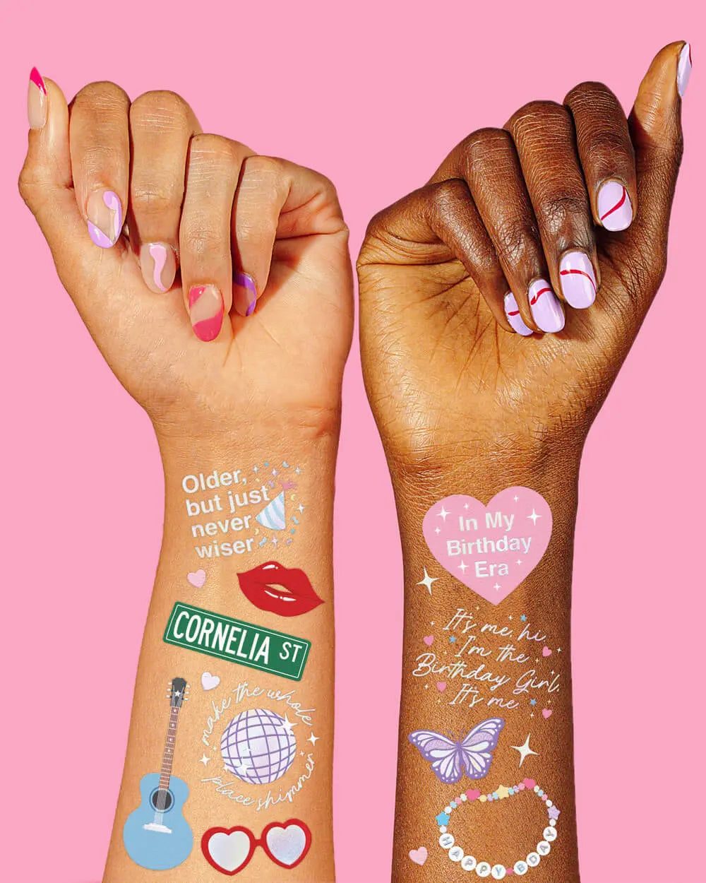 Birthday Era Tats - 50 temporary tattoos xo, Fetti