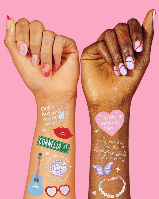 Birthday Era Tats - 50 temporary tattoos xo, Fetti