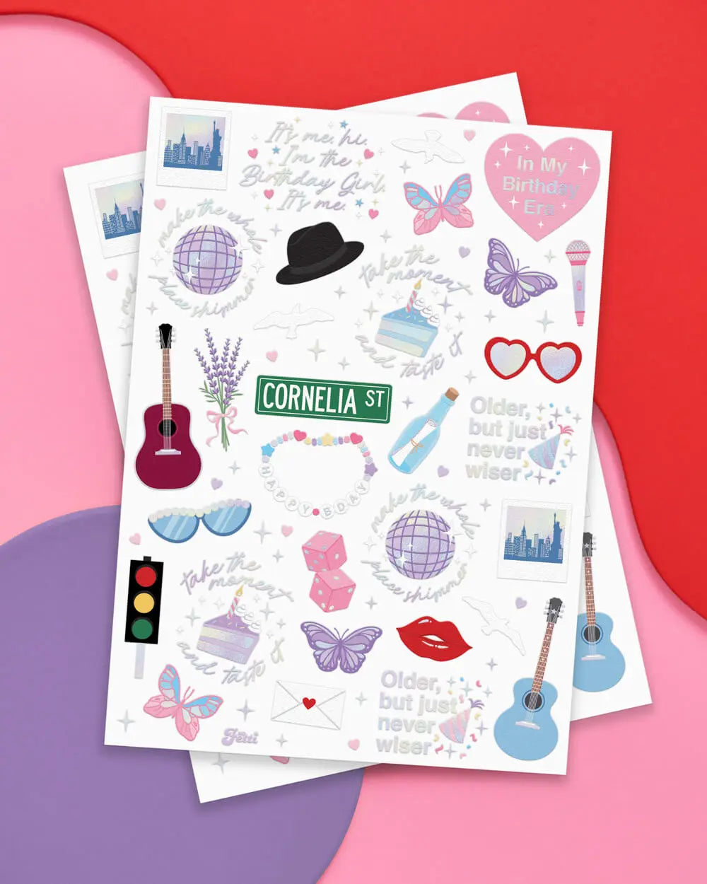 Birthday Era Tats - 50 temporary tattoos xo, Fetti