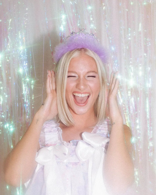 Birthday Girl Tiara - acrylic, sparkles + fur xo, Fetti