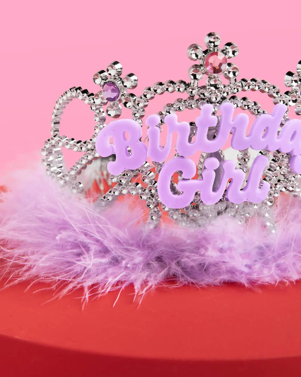 Birthday Girl Tiara - acrylic, sparkles + fur xo, Fetti