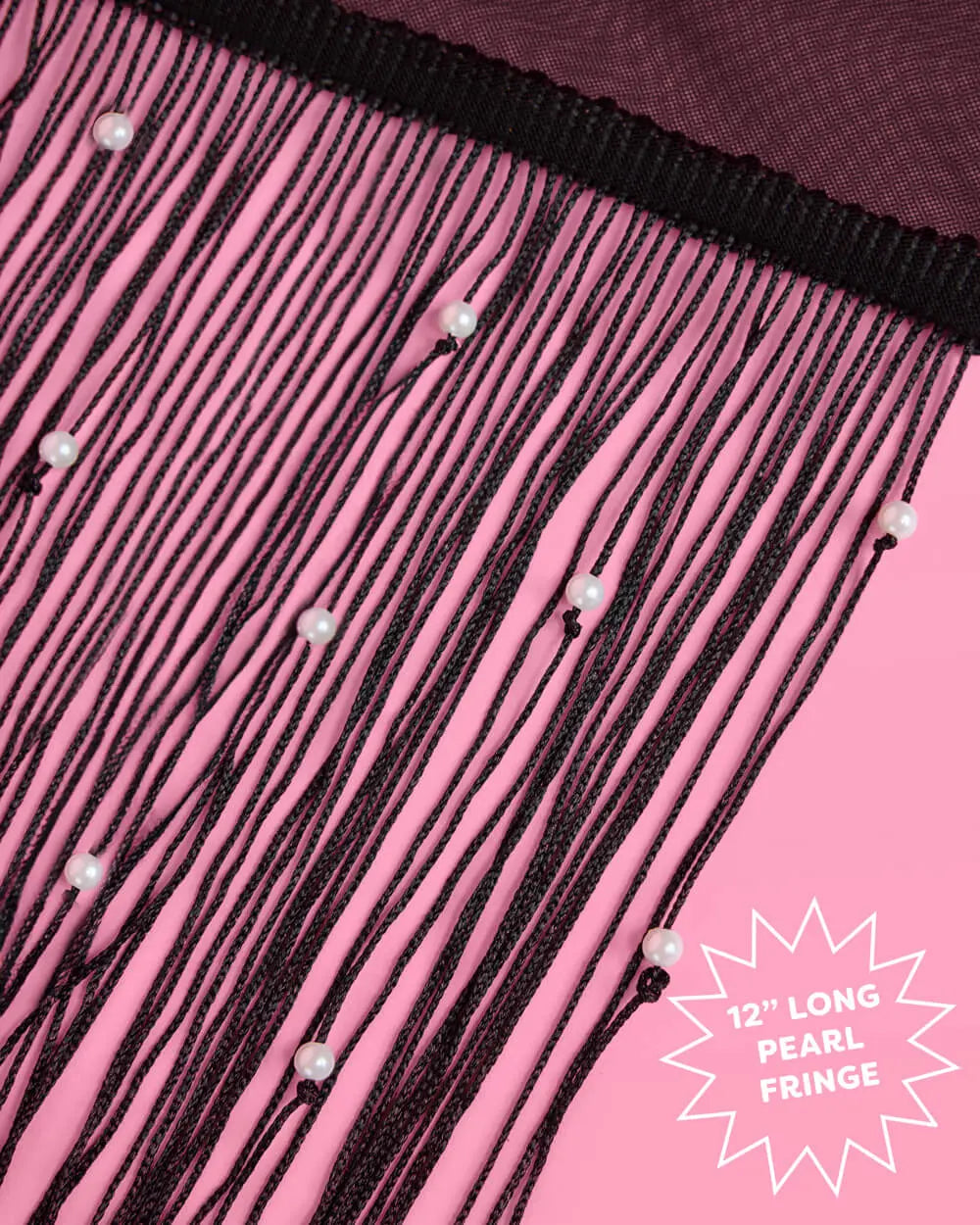 Black Fringe Gloves - black fringe + pearl gloves xo, Fetti
