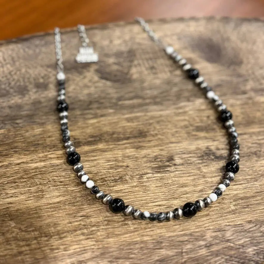 Black Onyx Eclipse Beaded Necklace Wild Junkie