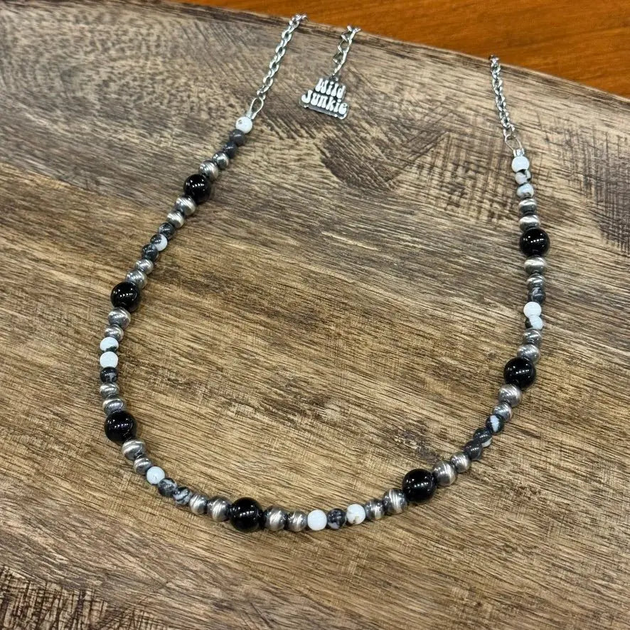 Black Onyx Eclipse Beaded Necklace Wild Junkie