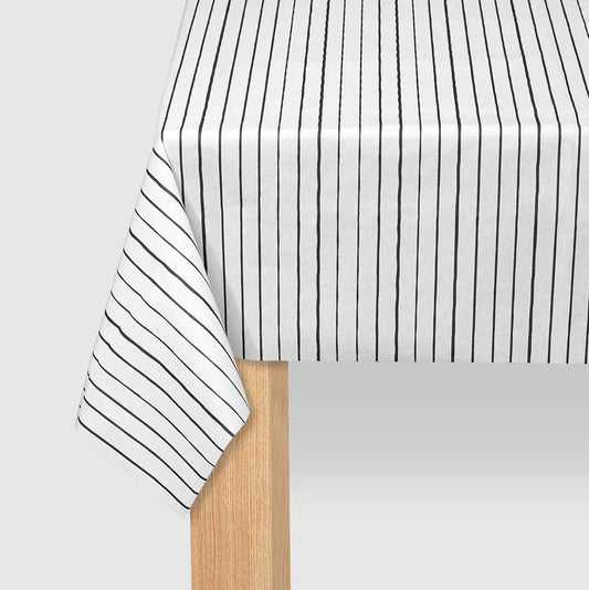 Black Pinstripe Tablecloth Coterie
