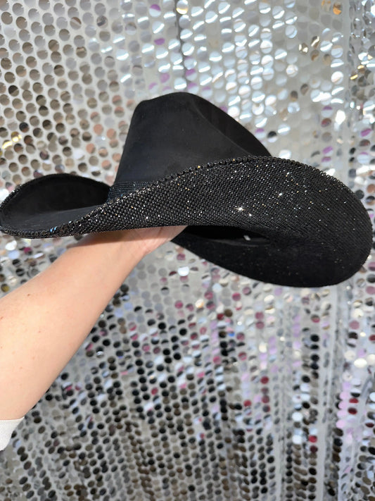 Black Suede & Black Rhinestones Rhinestone Cowgirl
