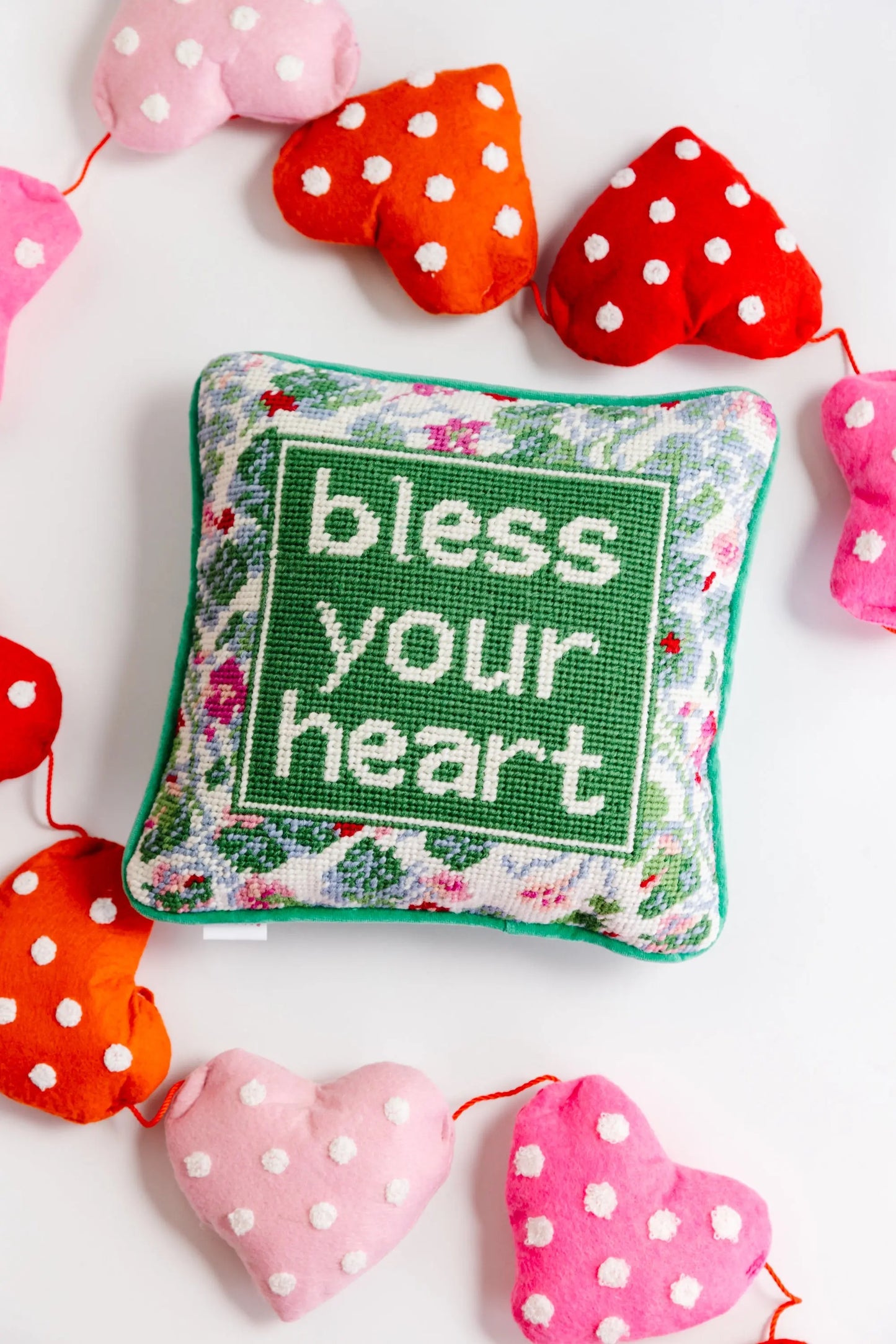 Bless Your Heart Needlepoint Pillow Furbish Studio