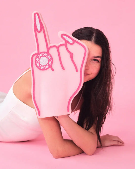 Bling Ring Foam Finger - 18" XL foam finger xo, Fetti