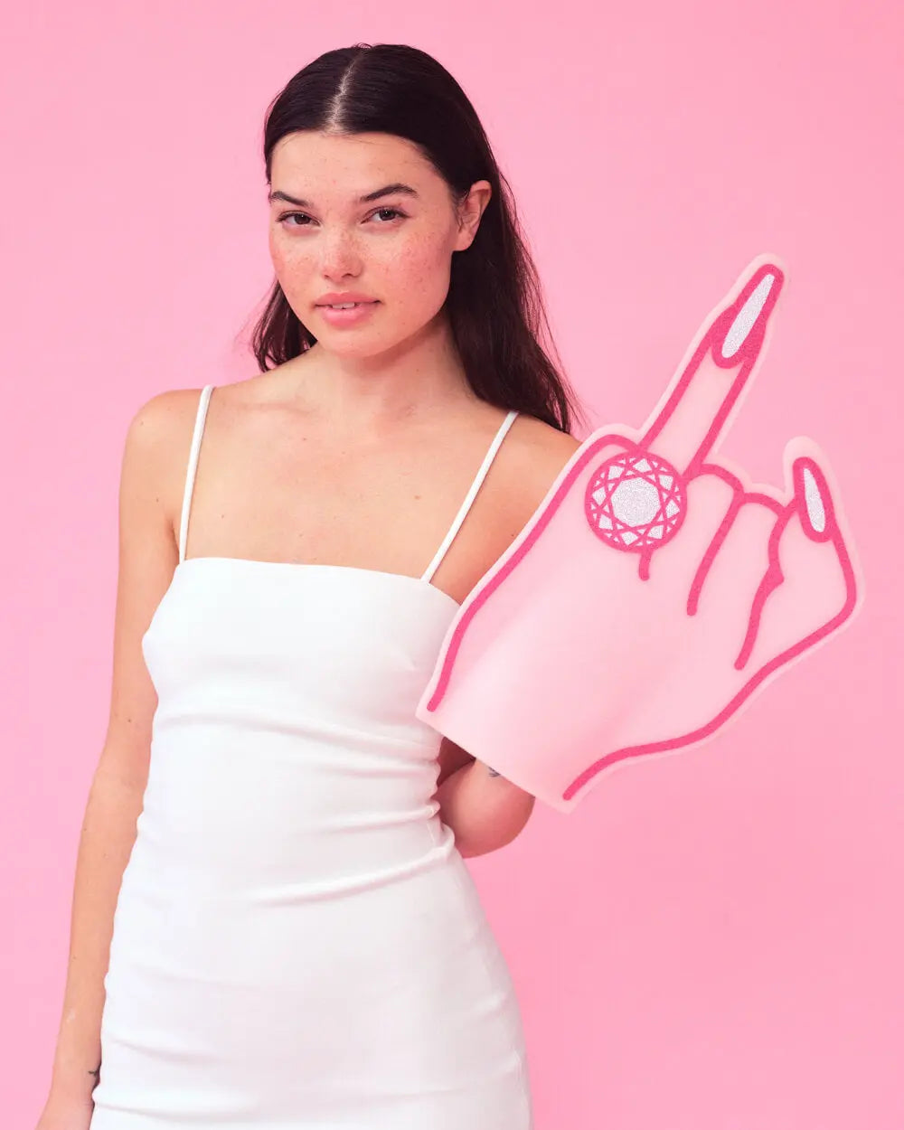 Bling Ring Foam Finger - 18" XL foam finger xo, Fetti