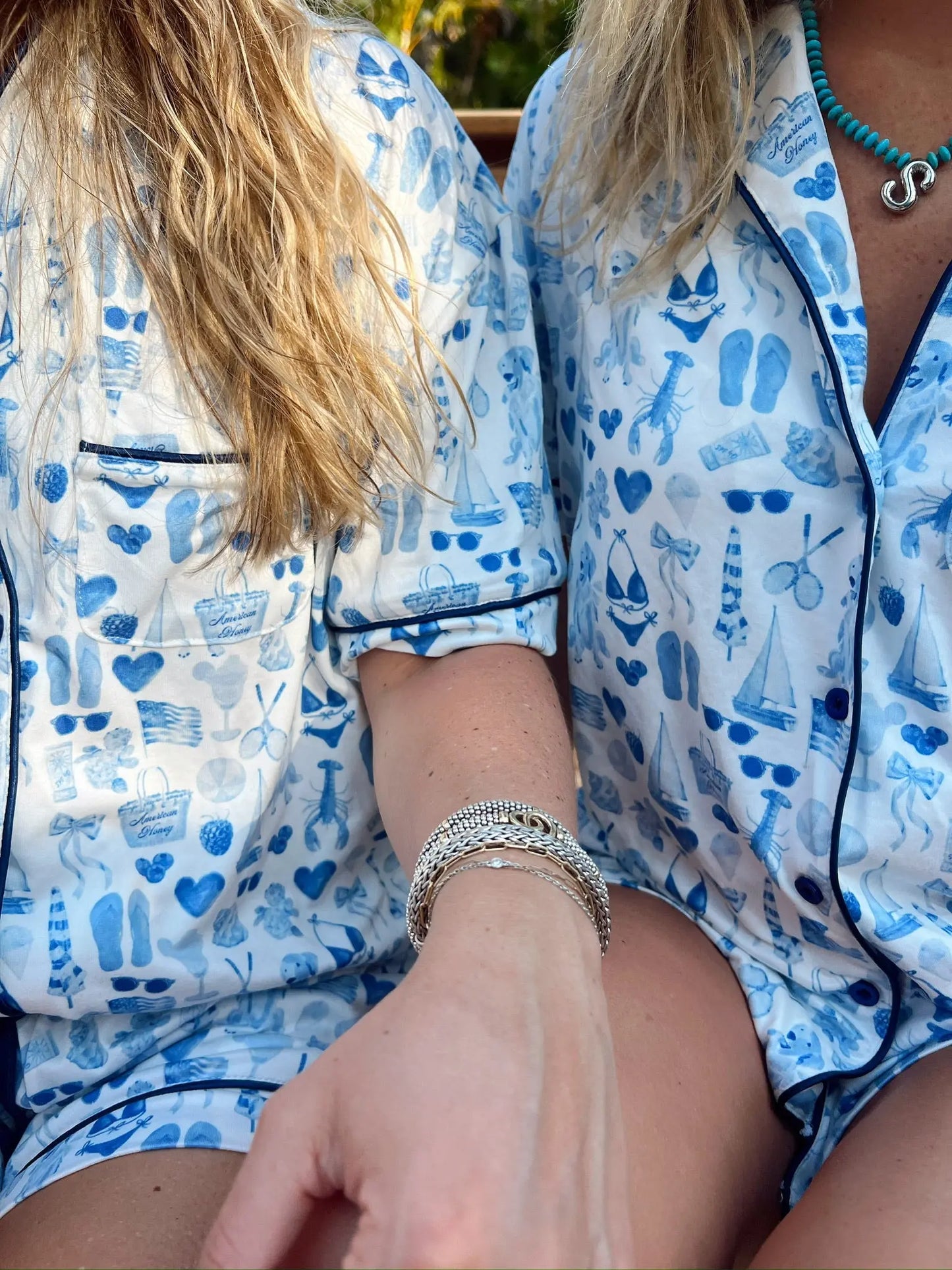 Blue Americana - Short Sleeve Pajama Set KenzKustomz