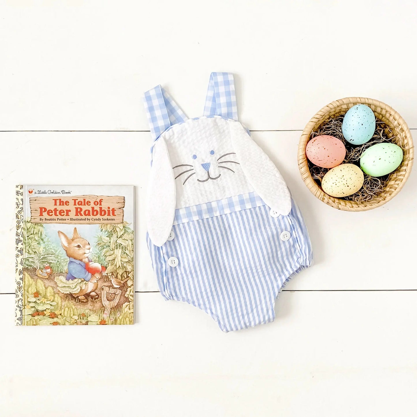 Blue Bunny Sunsuit Seven Lantern Lane