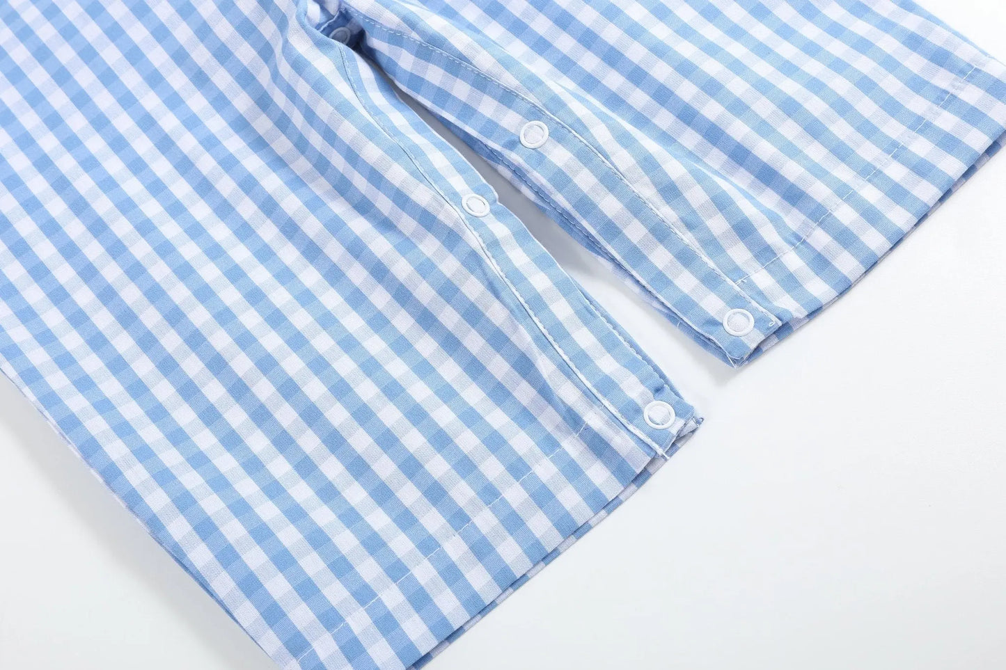 Blue Gingham Emergency Vehicles Smocked Overalls Lil Cactus