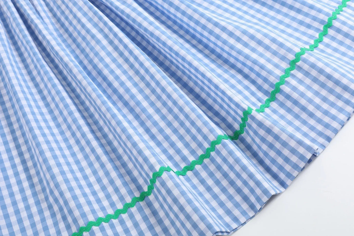 Blue Gingham Farm Smocked Bishop Dress Lil Cactus