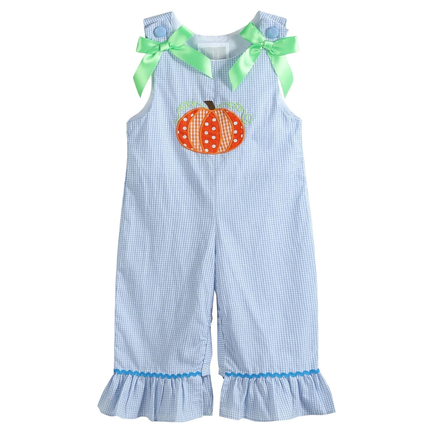 Blue Gingham Pumpkin Playsuit Lil Cactus
