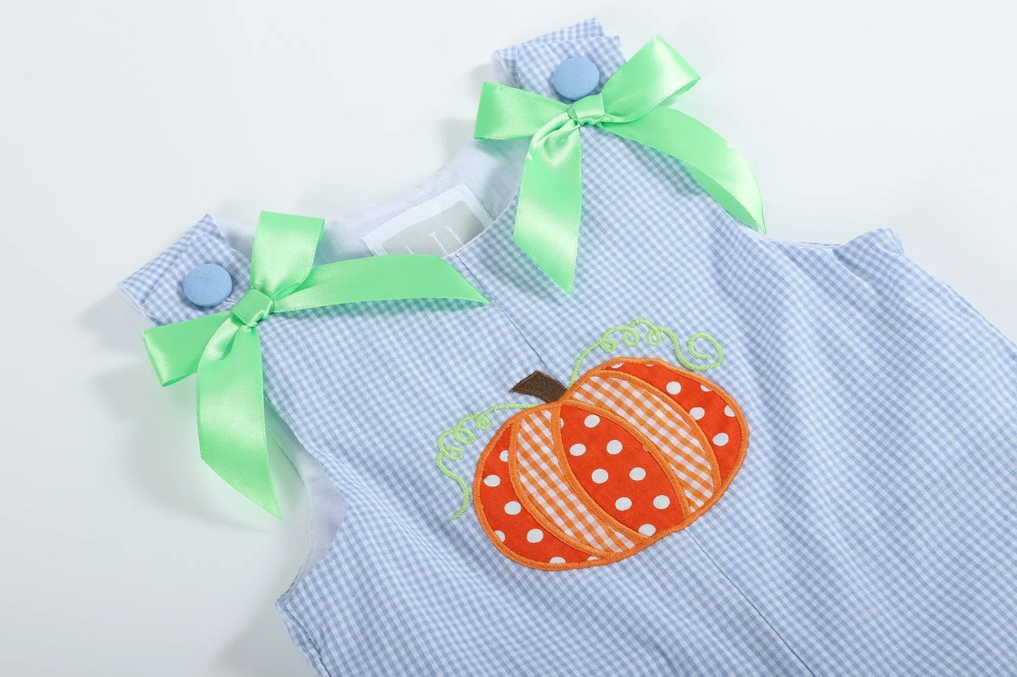 Blue Gingham Pumpkin Playsuit Lil Cactus
