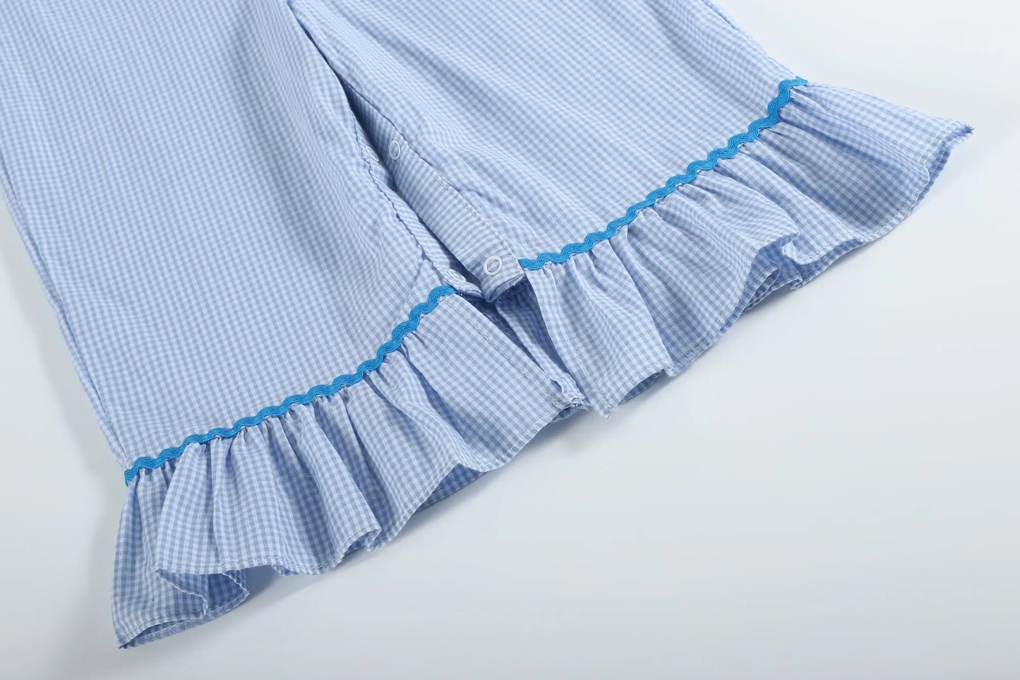 Blue Gingham Pumpkin Playsuit Lil Cactus
