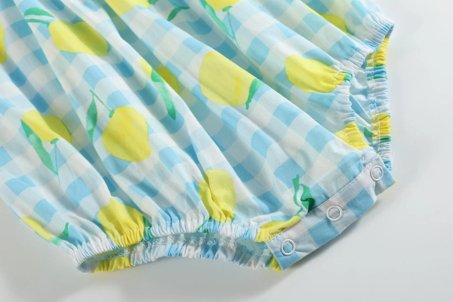 Blue Lemons Smocked Flutter-Sleeve Bubble Romper Lil Cactus
