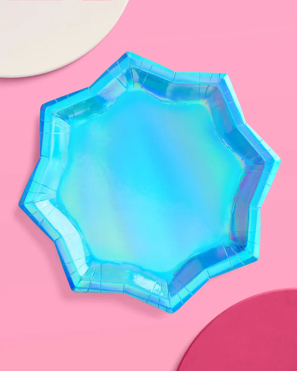 Blue Shimmer Plates - 25 paper plates xo, Fetti