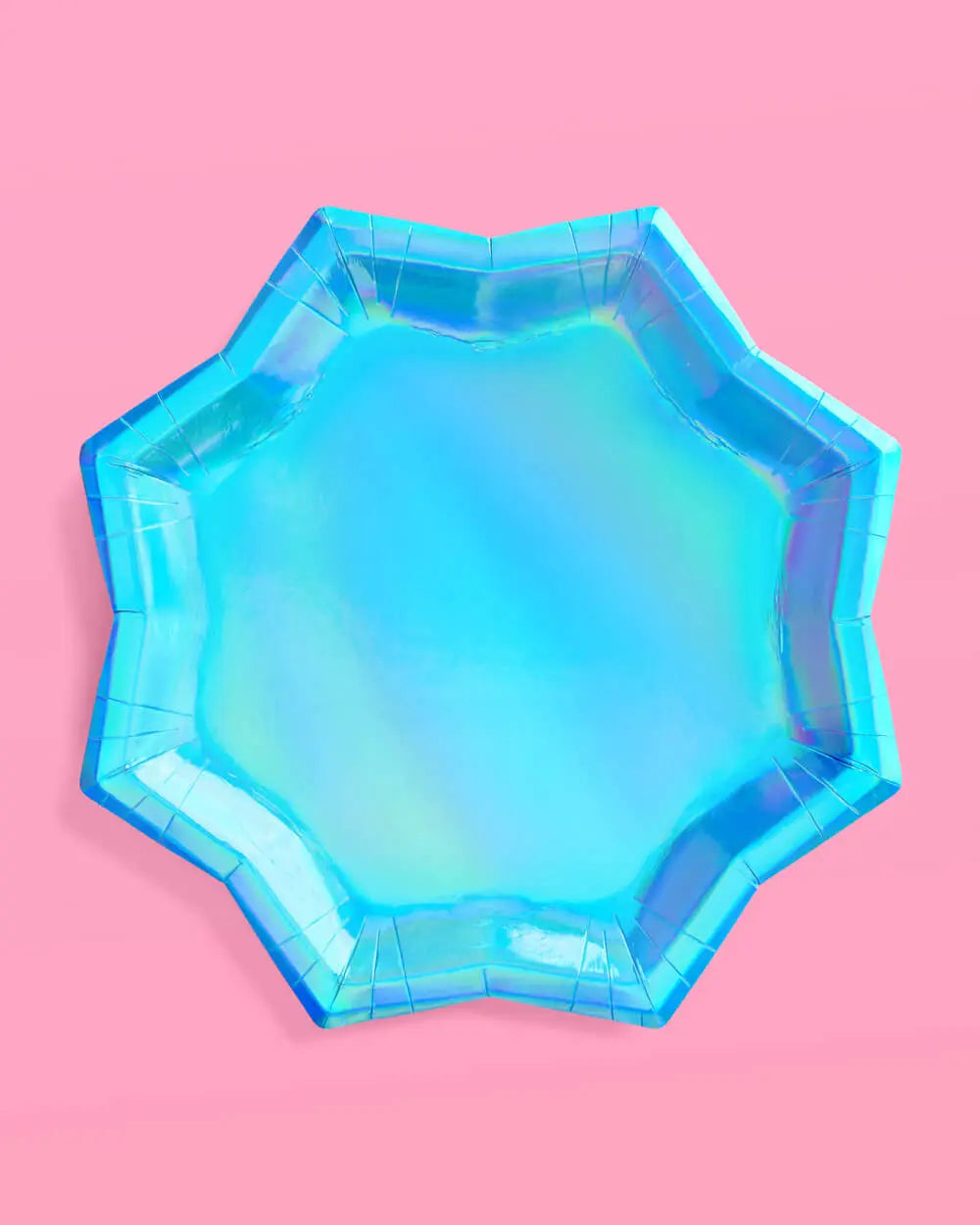 Blue Shimmer Plates - 25 paper plates xo, Fetti