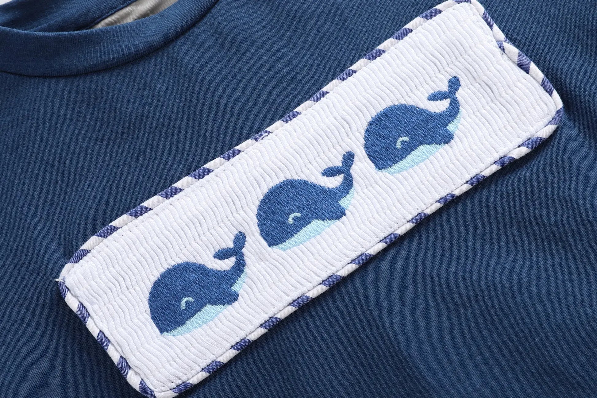 Blue Whale Smocked T-Shirt and Shorts 2pc. Set Lil Cactus