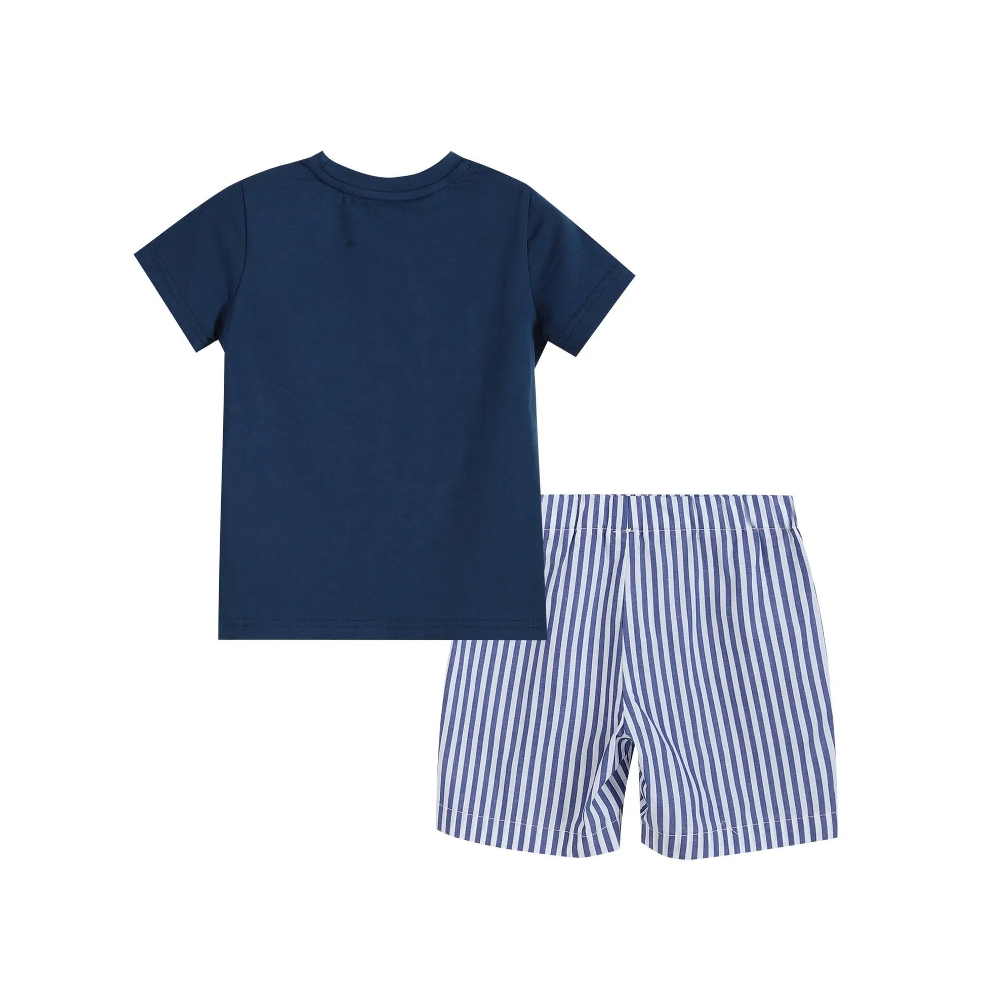 Blue Whale Smocked T-Shirt and Shorts 2pc. Set Lil Cactus