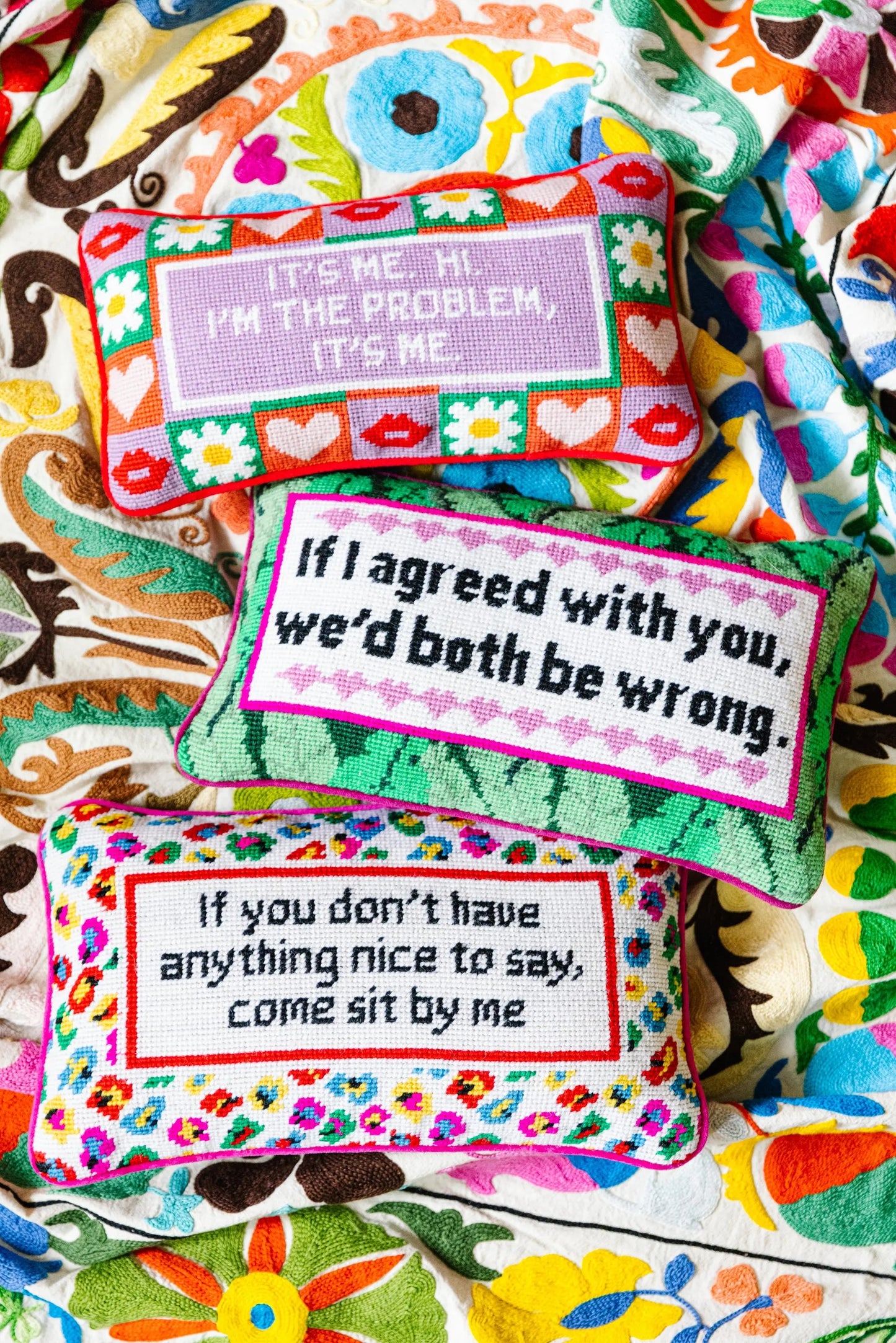 Both Be Wrong Needlepoint Pillow Furbish Studio
