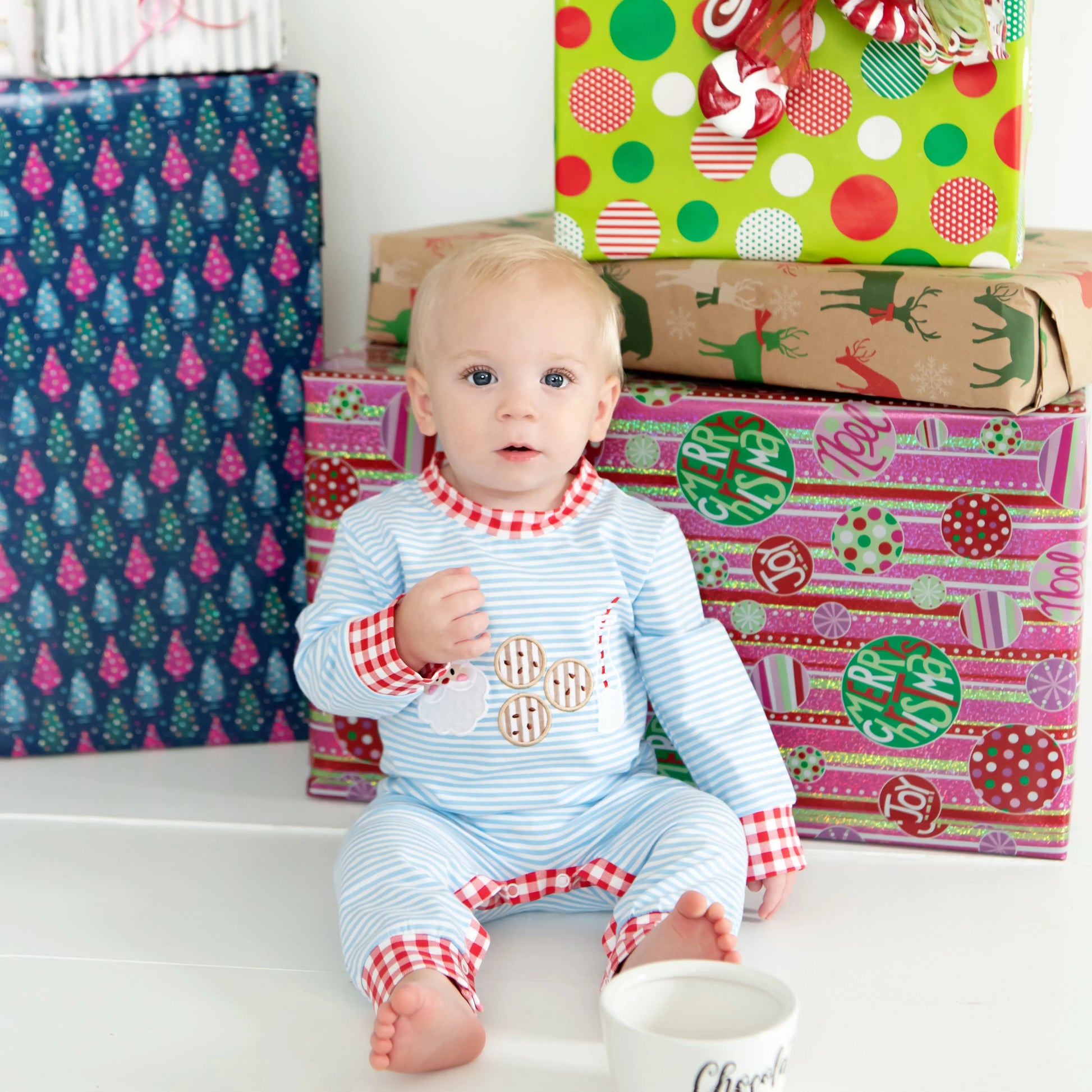 Boys Cookies For Santa Romper - Latchkey 