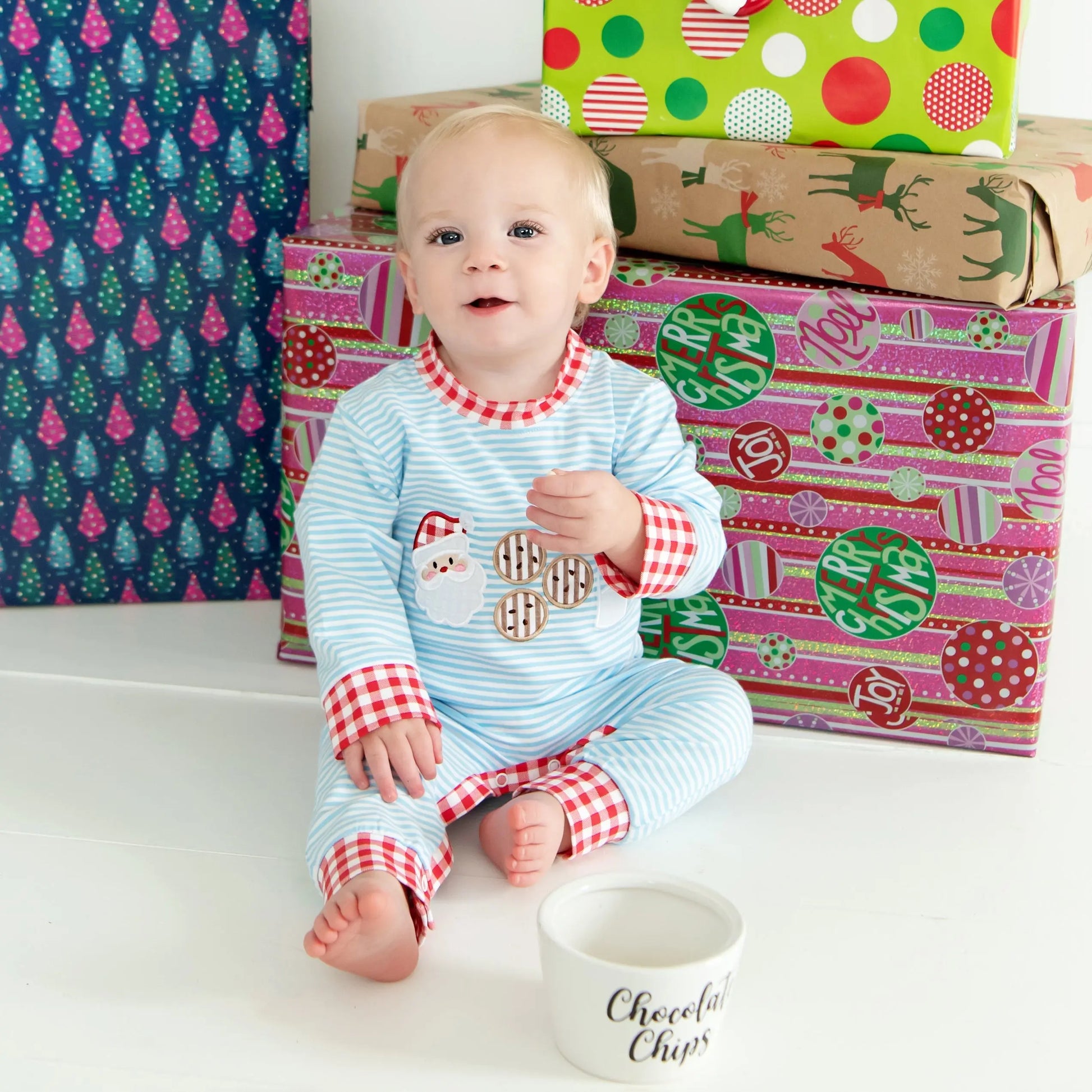 Boys Cookies For Santa Romper - Latchkey 