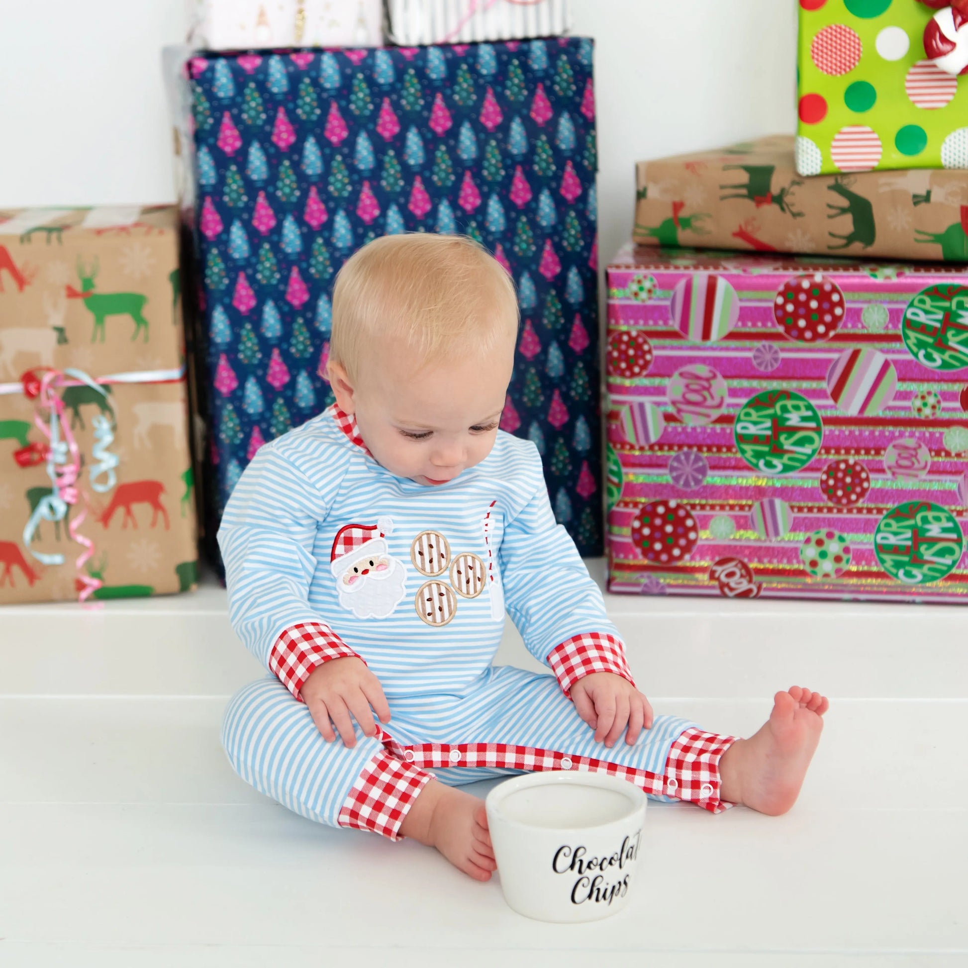 Boys Cookies For Santa Romper - Latchkey 