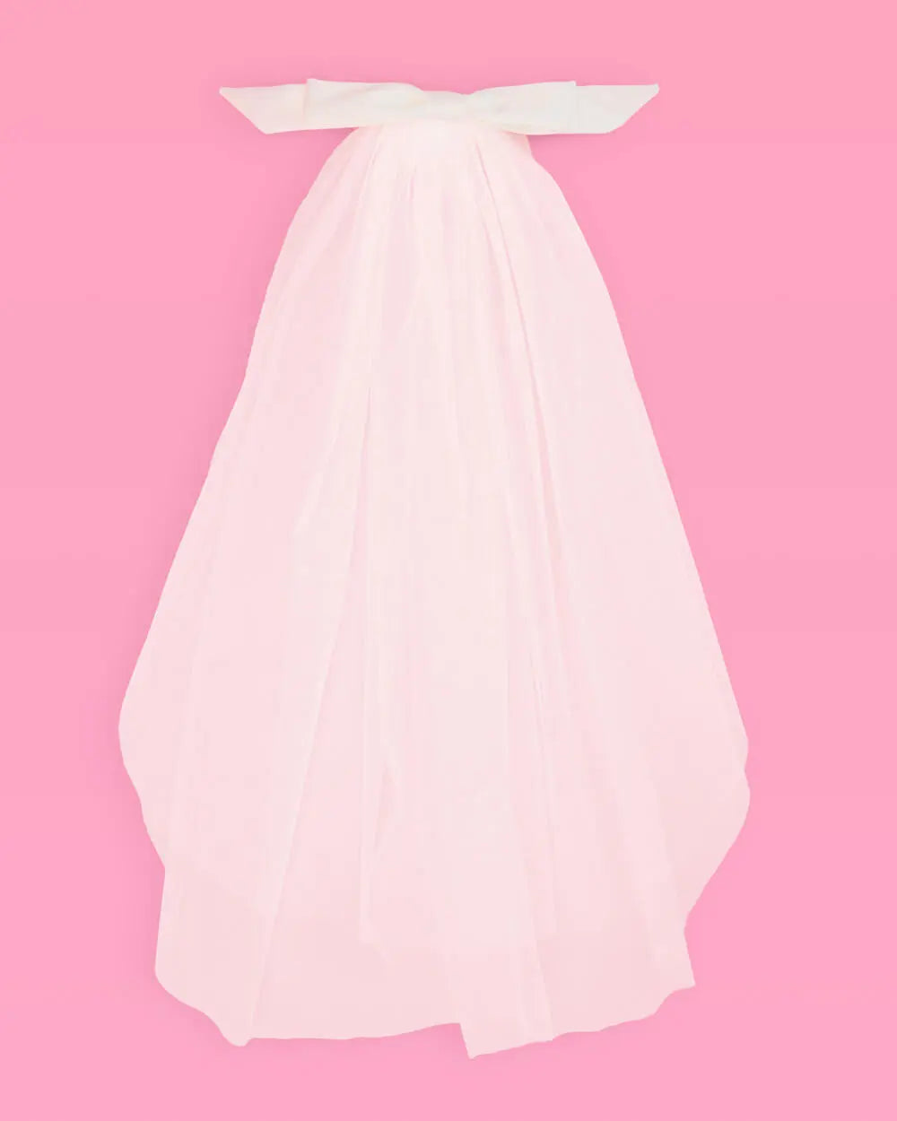 Bridal Bow Veil - satin bow veil xo, Fetti