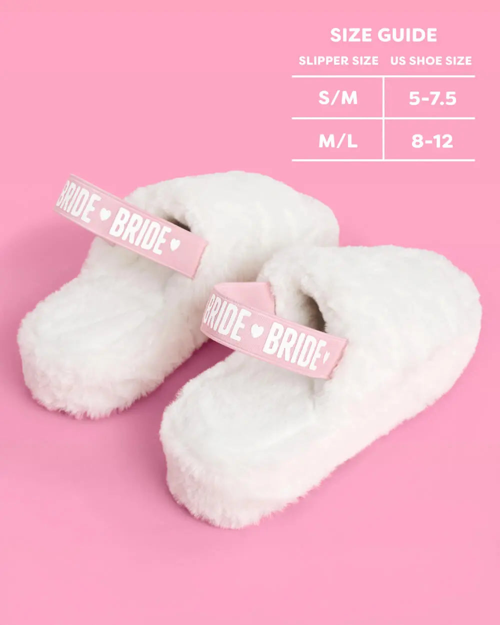 Bride 2 Be Slippers - white fur slippers xo, Fetti