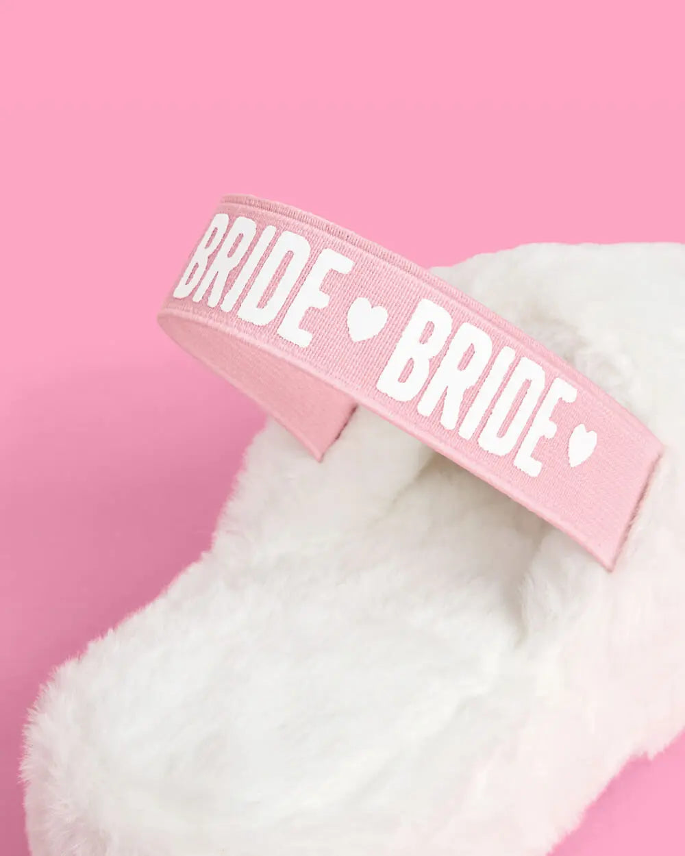 Bride 2 Be Slippers - white fur slippers xo, Fetti