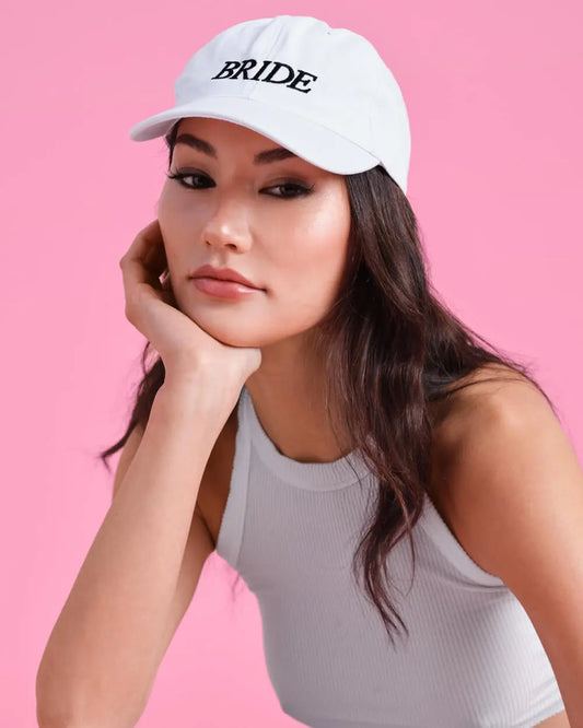 Bride Baseball Hat - embroidered cotton hat xo, Fetti