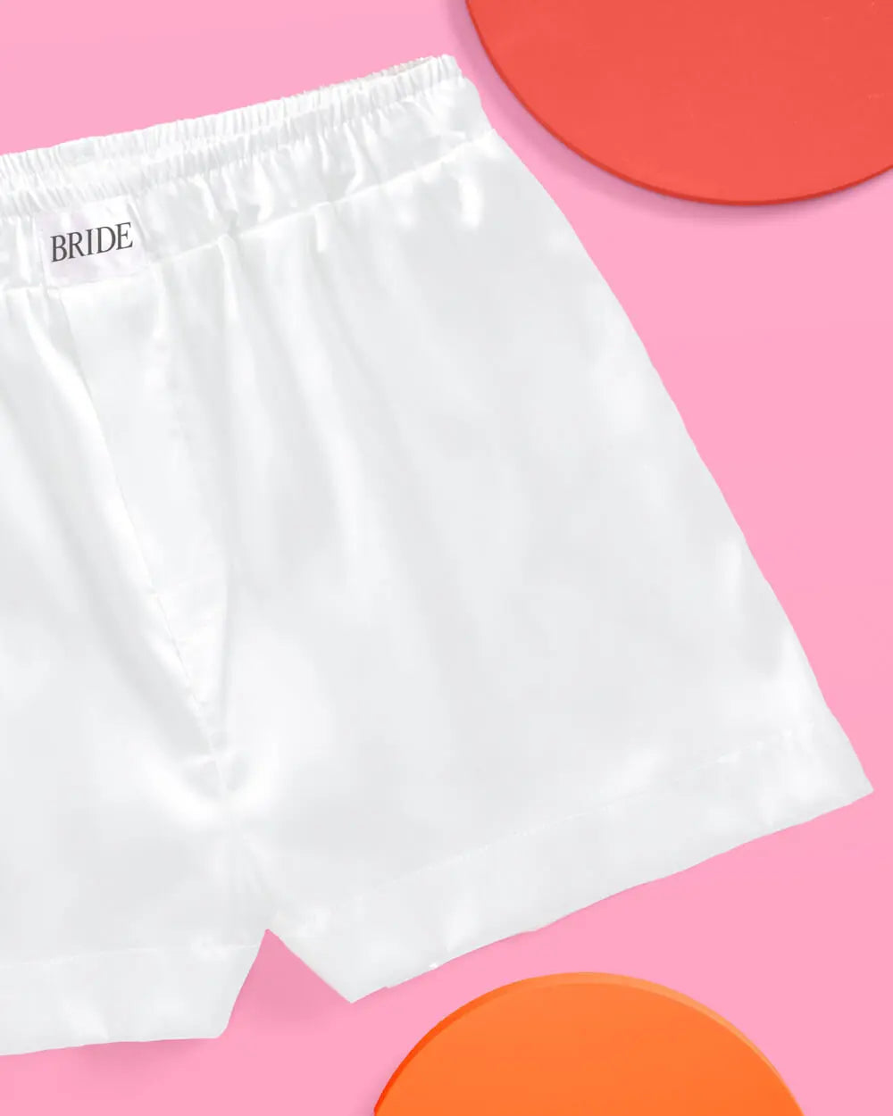 Bride Boxers - white satin shorts xo, Fetti