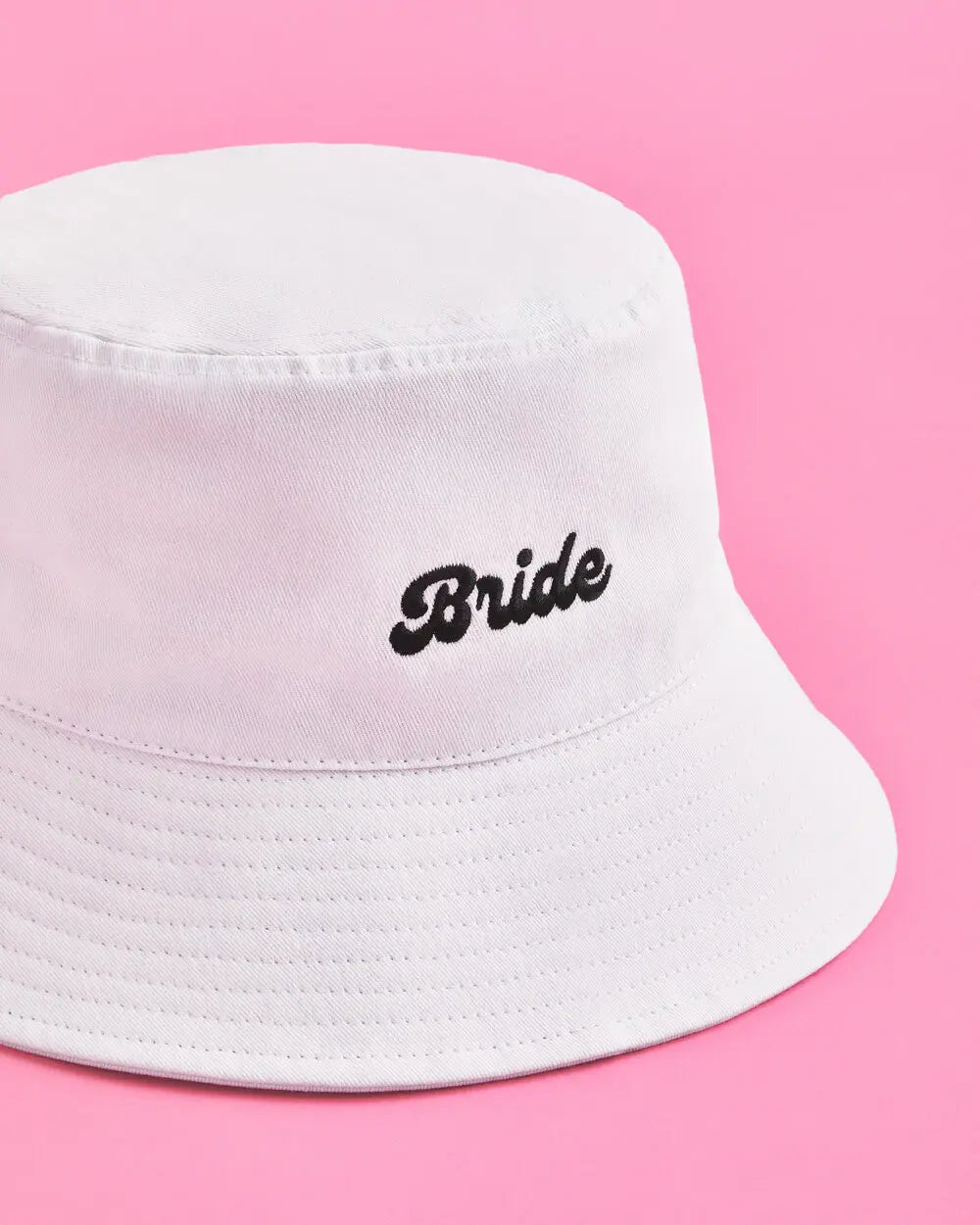Bride Bucket Hat - embroidered cotton hat xo, Fetti
