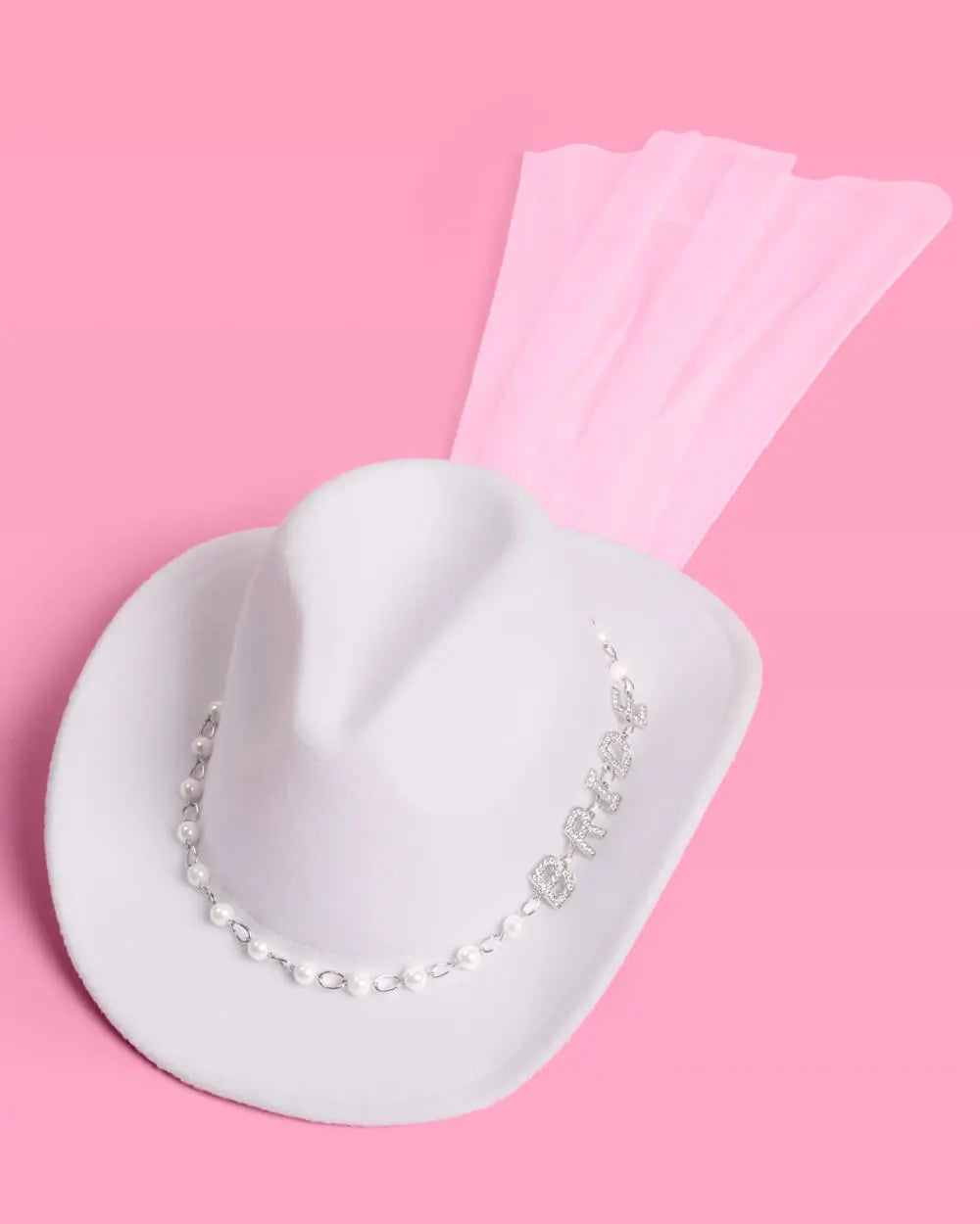 Bride Cowgirl Hat - bride hat + veil xo, Fetti