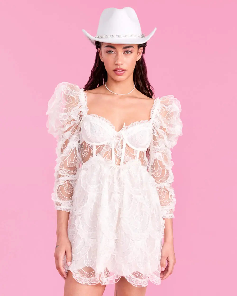 Bride Cowgirl Hat - bride hat + veil xo, Fetti
