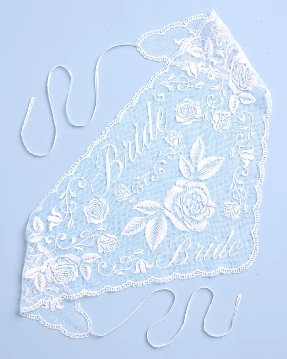 Bride Lace Headscarf - white embroidered bandana xo, Fetti