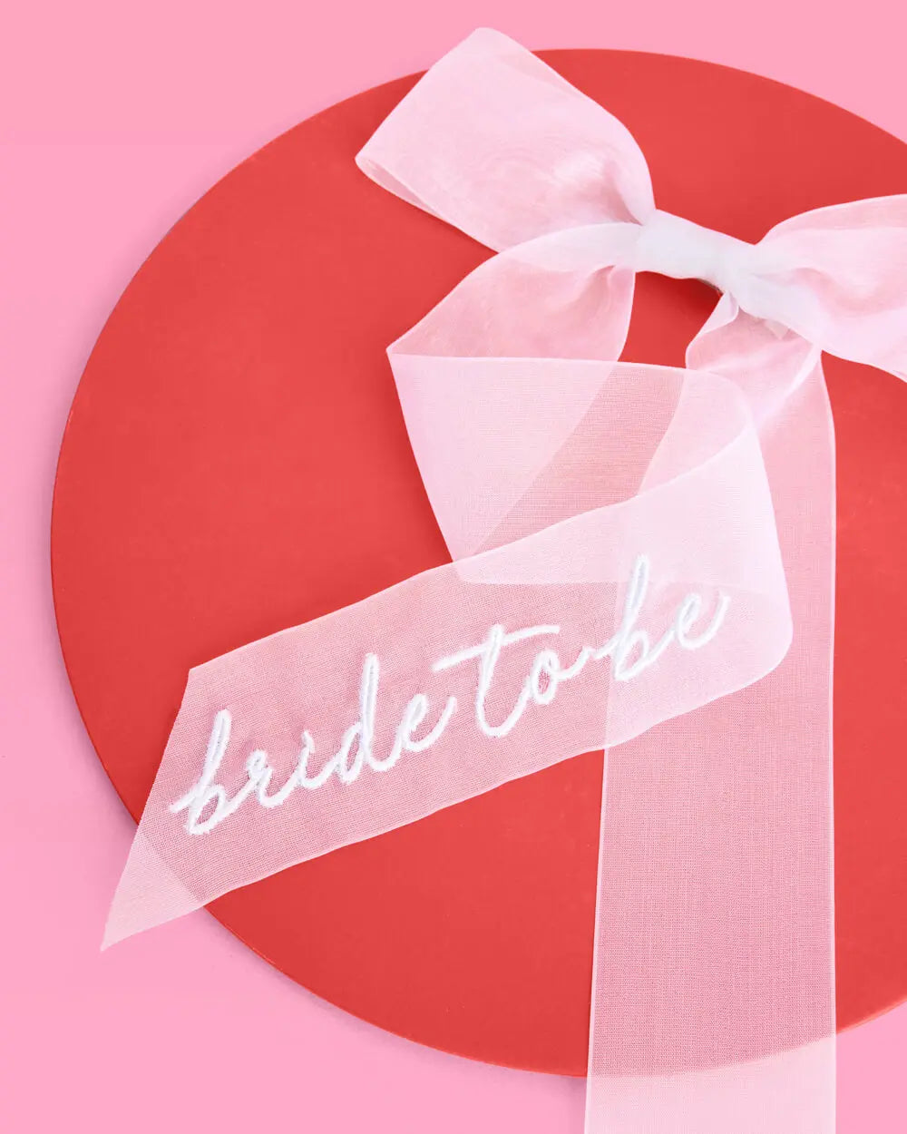 Bride To Be Bow - white embroidered bow xo, Fetti