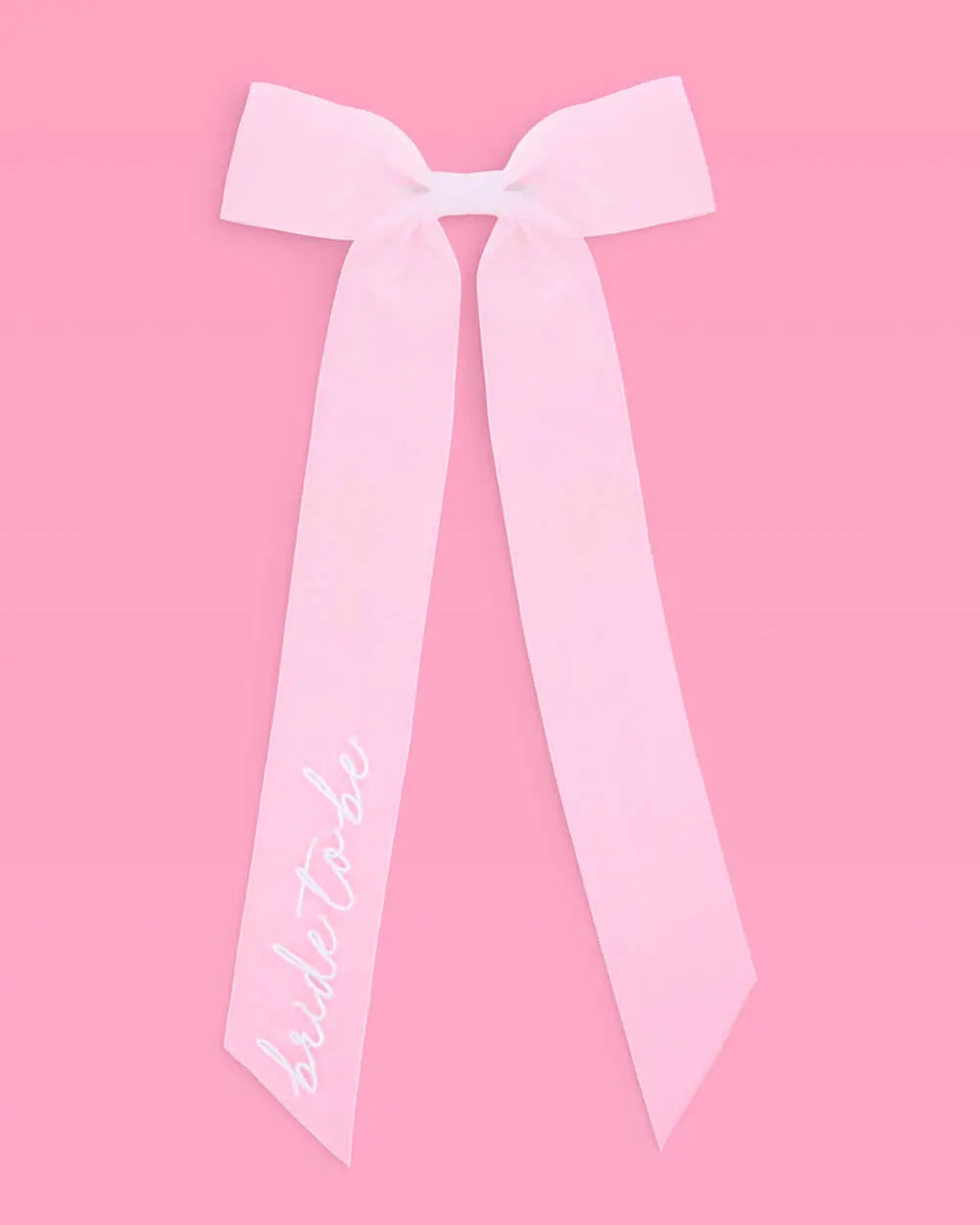 Bride To Be Bow - white embroidered bow xo, Fetti