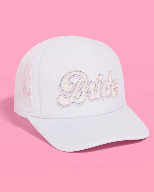 Bride Trucker Hat - embellished trucker hat xo, Fetti